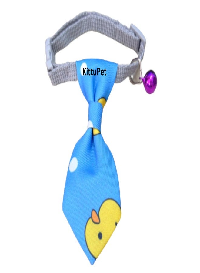 KittuPet Dog Neck tie, Neck tie Dog Collar, Sky Blue Dog Collar, Unique Dog Collar, Safety Breakaway Buckle, Neck tie cat, Neck tie Collar cat (Blue, Cotton Dog tie) - Image 1